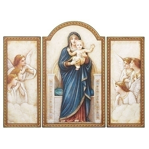 Virgin Mother Mary holding the Christ Child Triptych altarpiece Church